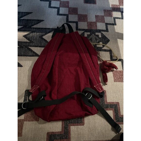 KIPLING 90’s Rare Dark Red Vintage FUNDAMENTAL Backpack Rucksack Bag - Picture 4 of 7